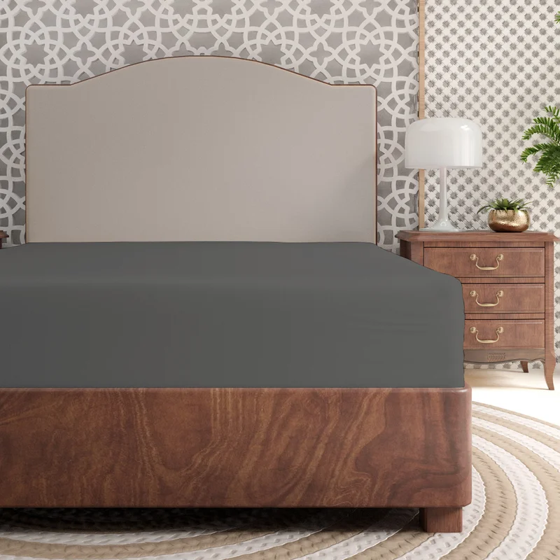كولور سينس Purity Home 400TC Sateen Green Wrinkle Free Fitted Sheet Queen - 160x200x33